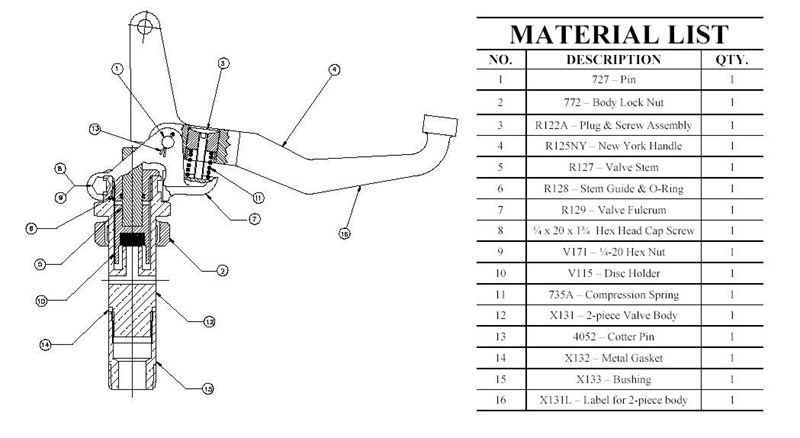 UB Head Valve Assembly MR121 ANY